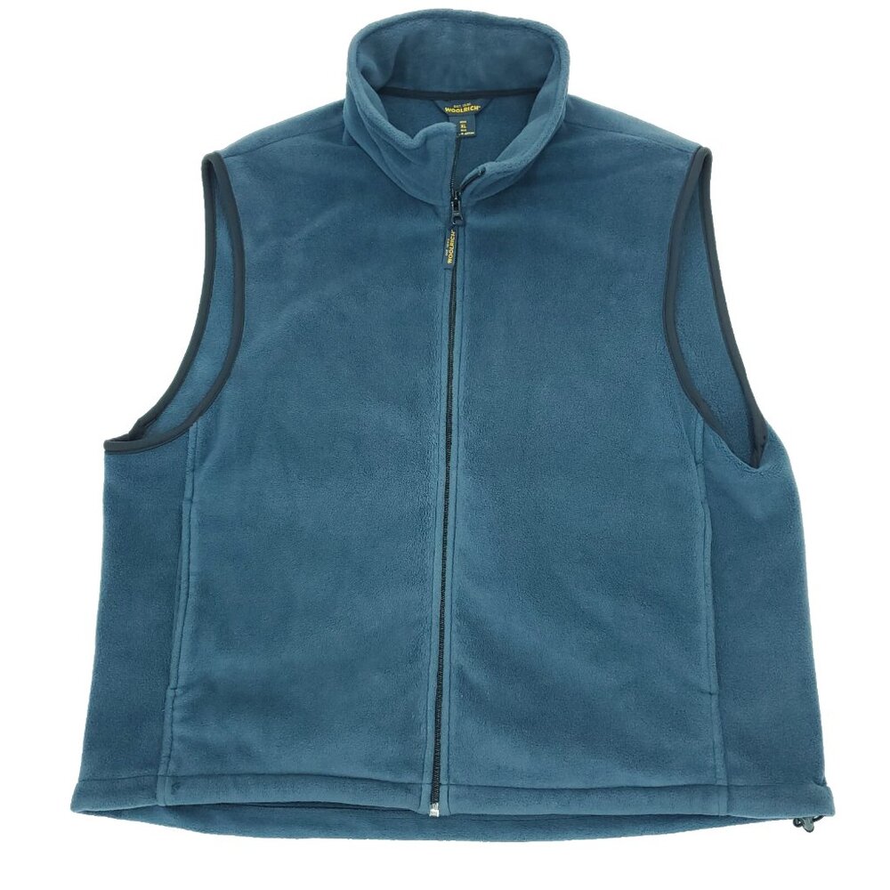 Woolrich Fleece Vest jacket Mens XL Navy Blue 1830 Pockets Full Zip Sleeveless